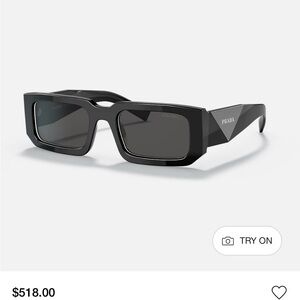 Prada Black rectangular silhouette Geometric Sunglasses